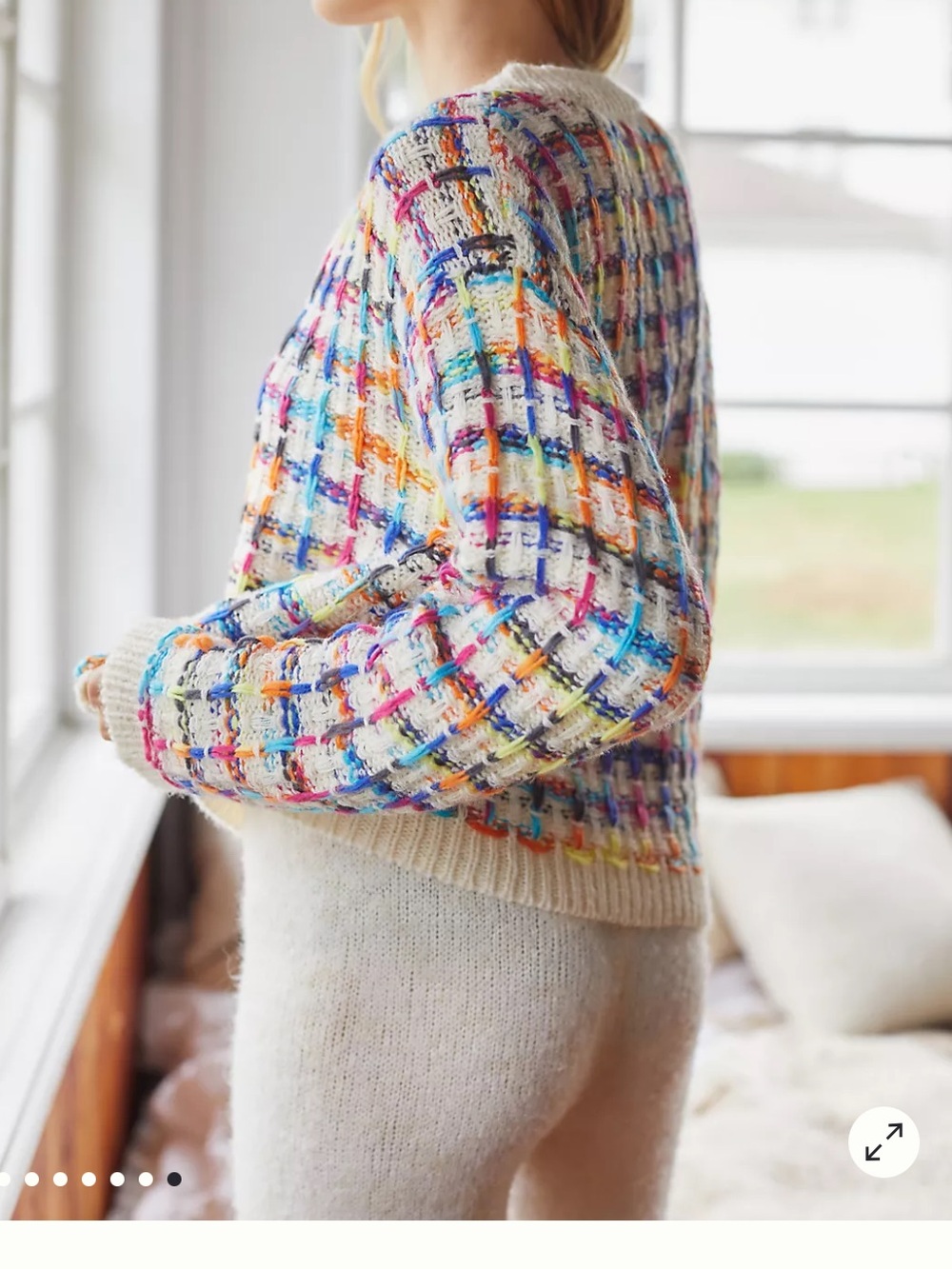 En créeme S/m Multicolor Tweed Knit Sweater - Women's Crewneck